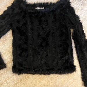 Black Rabbit Fur Sweater
